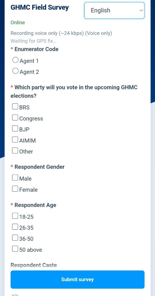 PollPro collect form on mobile